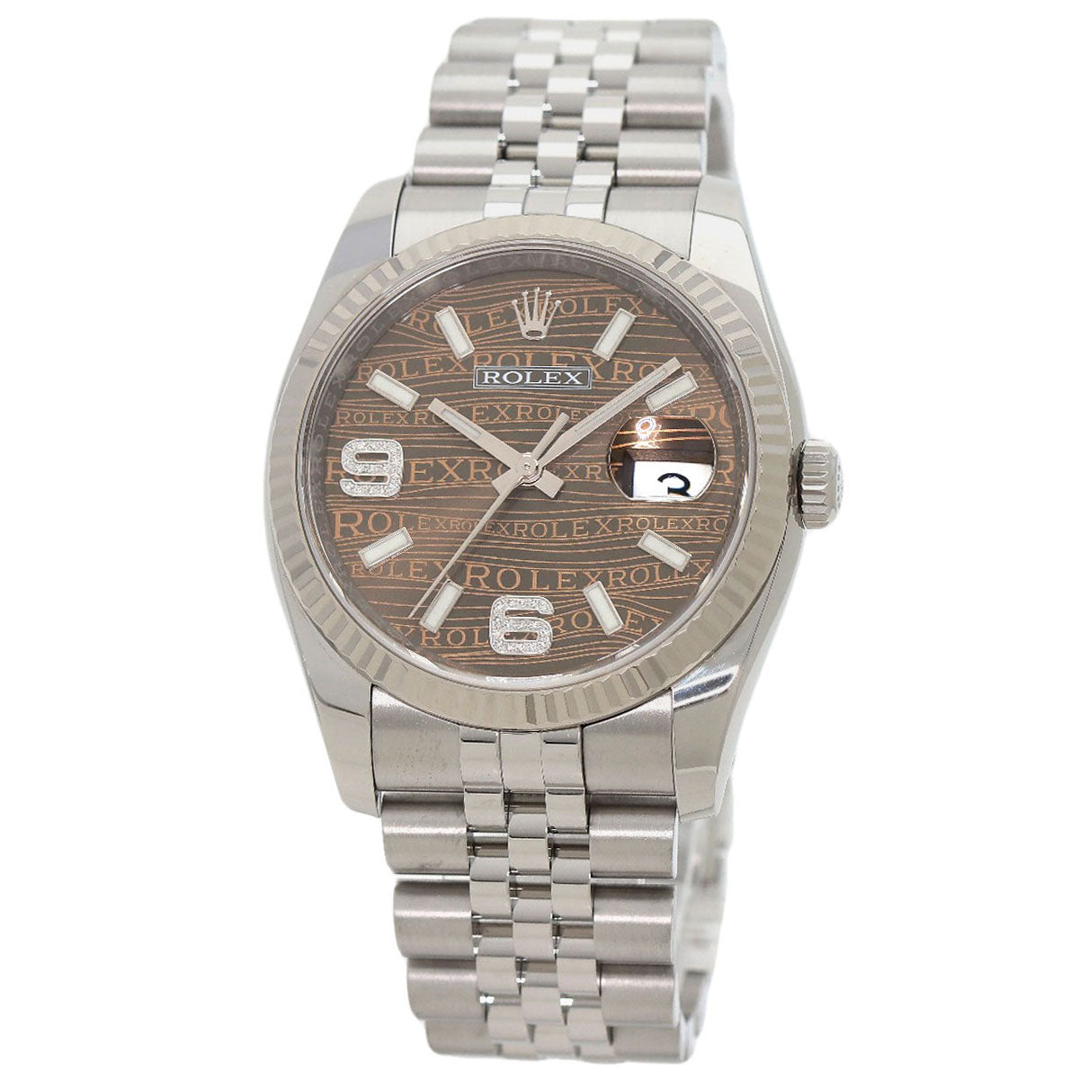 ROLEX Datejust 36 Brown Wave 69Diamond Watches 116234 Stainless Steel/Stainless Steel mens