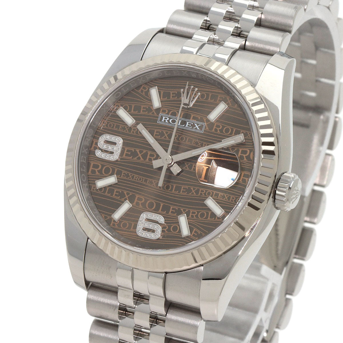 ROLEX Datejust 36 Brown Wave 69Diamond Watches 116234 Stainless Steel/Stainless Steel mens