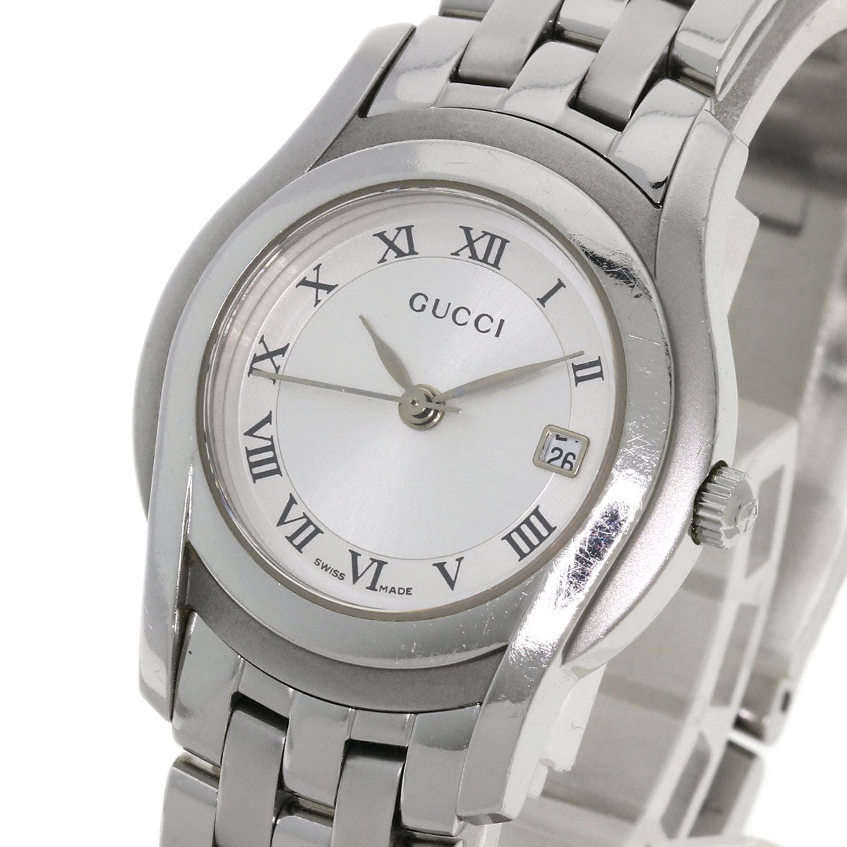 GUCCI Round face Watches 5500L Stainless Steel/Stainless Steel Ladies