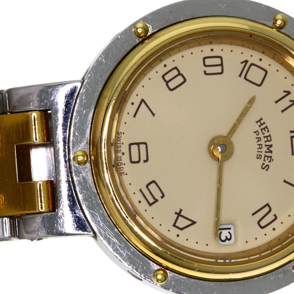 HERMES Clipper Watches Stainless Steel/SSxGP Ladies