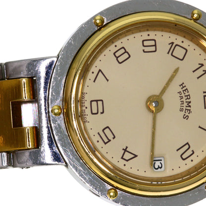 HERMES Clipper Watches Stainless Steel/SSxGP Ladies