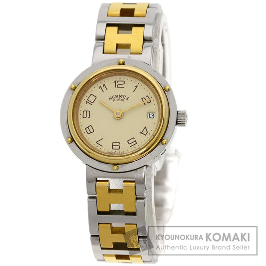 HERMES Clipper Watches Stainless Steel/SSxGP Ladies