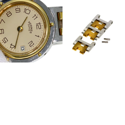 HERMES Clipper Watches Stainless Steel/SSxGP Ladies