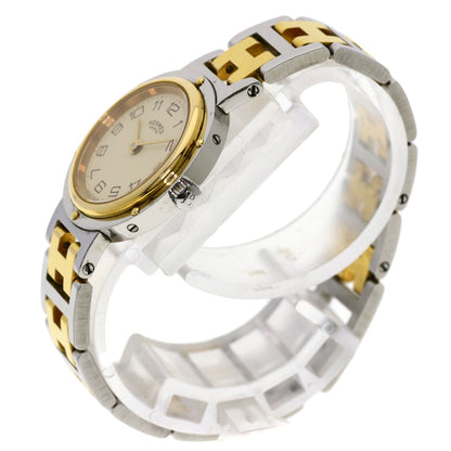 HERMES Clipper Watches Stainless Steel/SSxGP Ladies