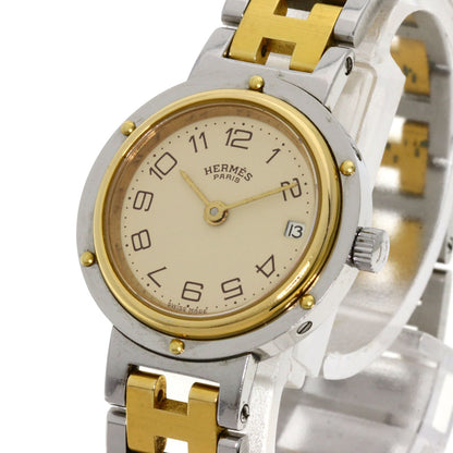 HERMES Clipper Watches Stainless Steel/SSxGP Ladies