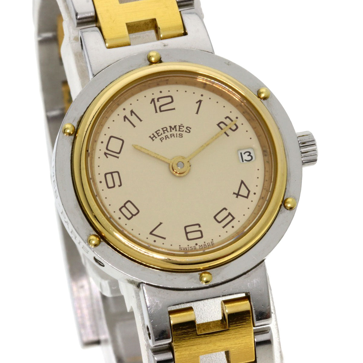 HERMES Clipper Watches Stainless Steel/SSxGP Ladies