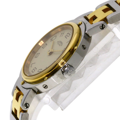 HERMES Clipper Watches Stainless Steel/SSxGP Ladies