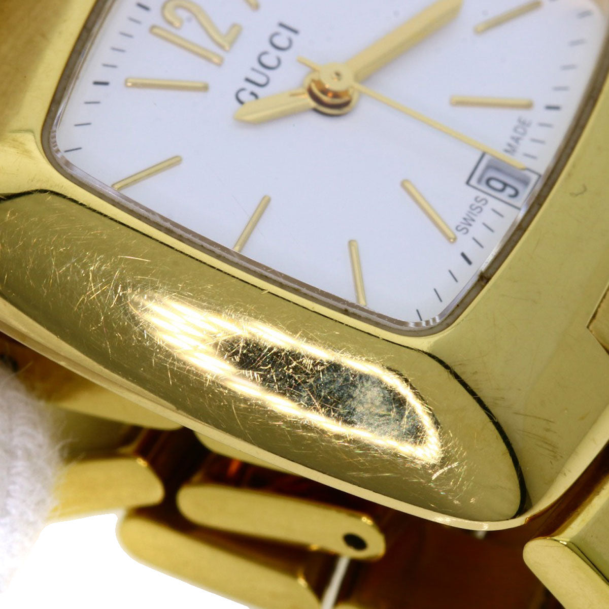 GUCCI Square face Watches 8500L Gold Plated/Gold Plated Ladies