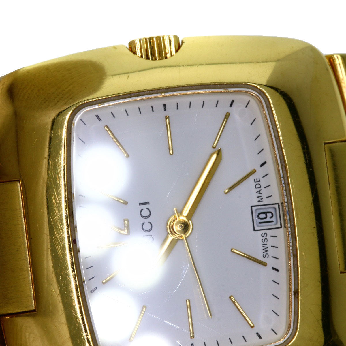 GUCCI Square face Watches 8500L Gold Plated/Gold Plated Ladies