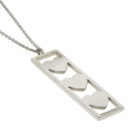 TIFFANY&Co.   Necklace triple heart plate Silver Ladies