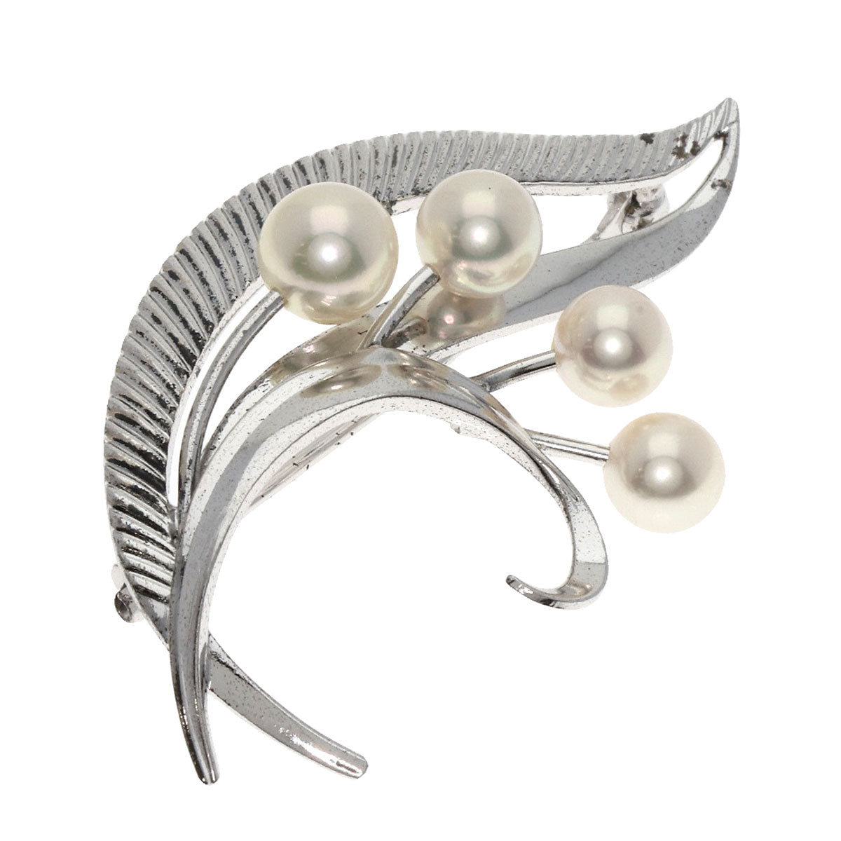 MIKIMOTO Pearl Pearl Brooch Silver Ladies [Used]