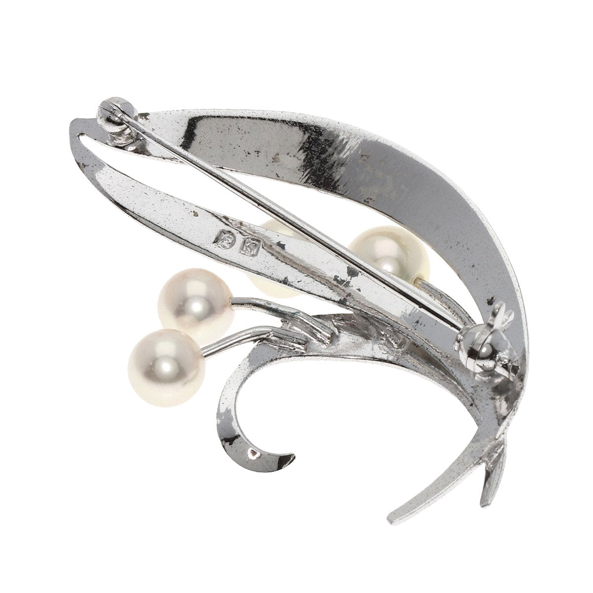 MIKIMOTO Pearl Pearl Brooch Silver Ladies [Used]