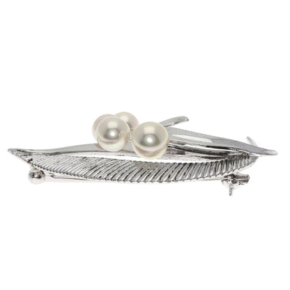 MIKIMOTO Pearl Pearl Brooch Silver Ladies [Used]