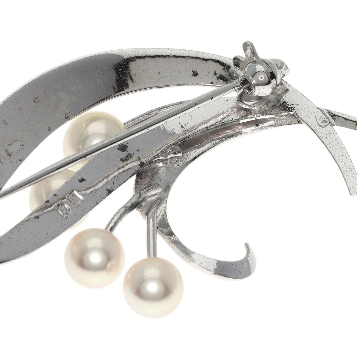 MIKIMOTO Pearl Pearl Brooch Silver Ladies [Used]