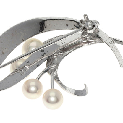 MIKIMOTO Pearl Pearl Brooch Silver Ladies [Used]