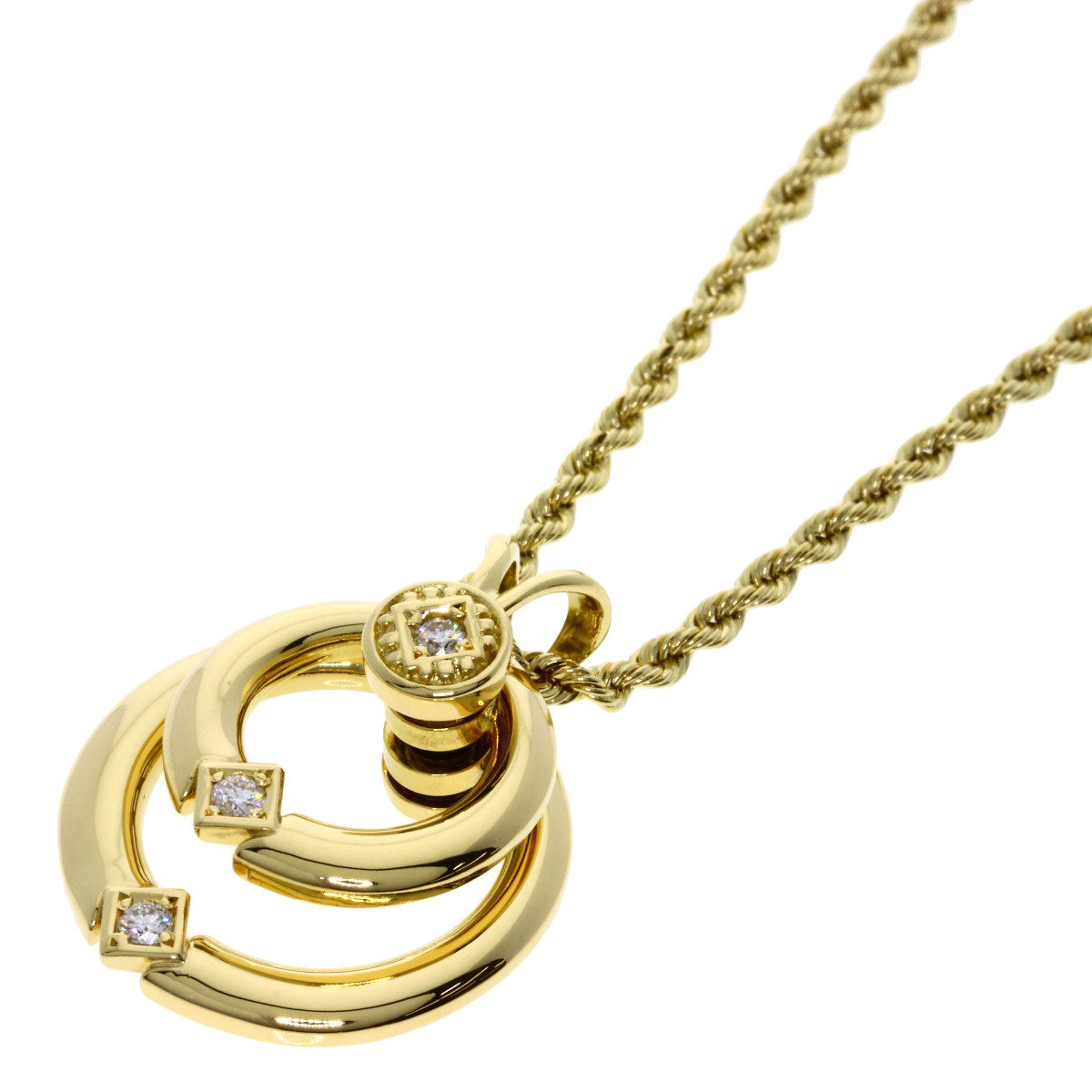 WALTHAM   Necklace swing diamond K18 Yellow Gold Ladies