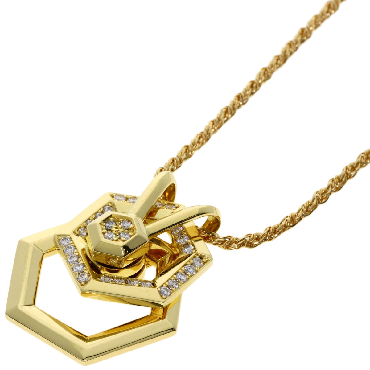 WALTHAM   Necklace swing diamond K18 Yellow Gold Ladies