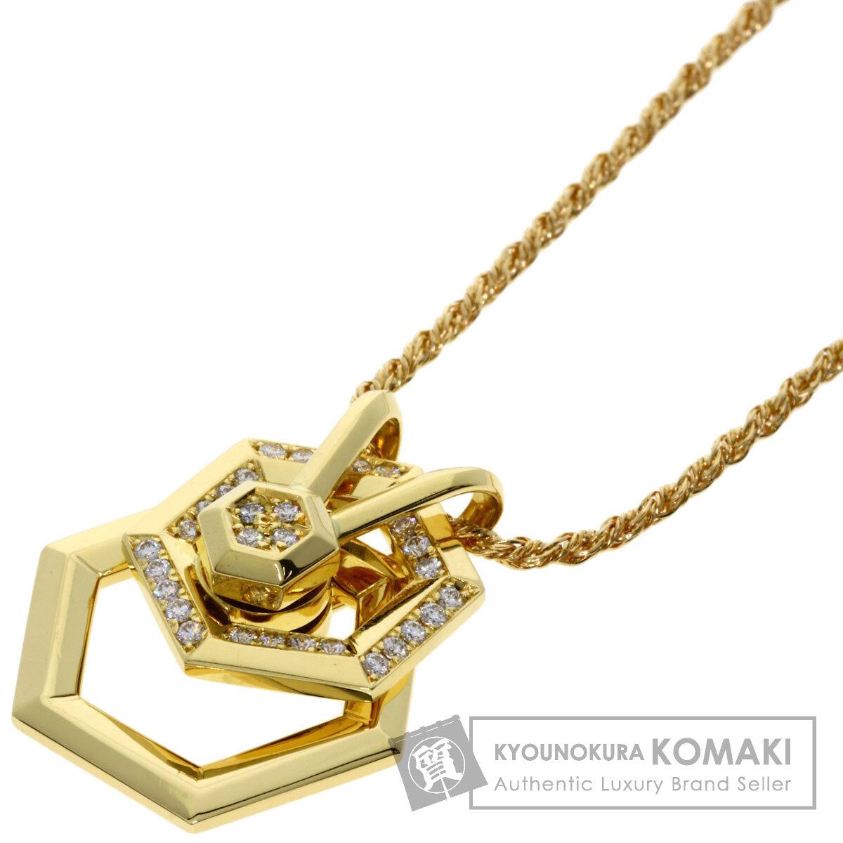 WALTHAM   Necklace swing diamond K18 Yellow Gold Ladies