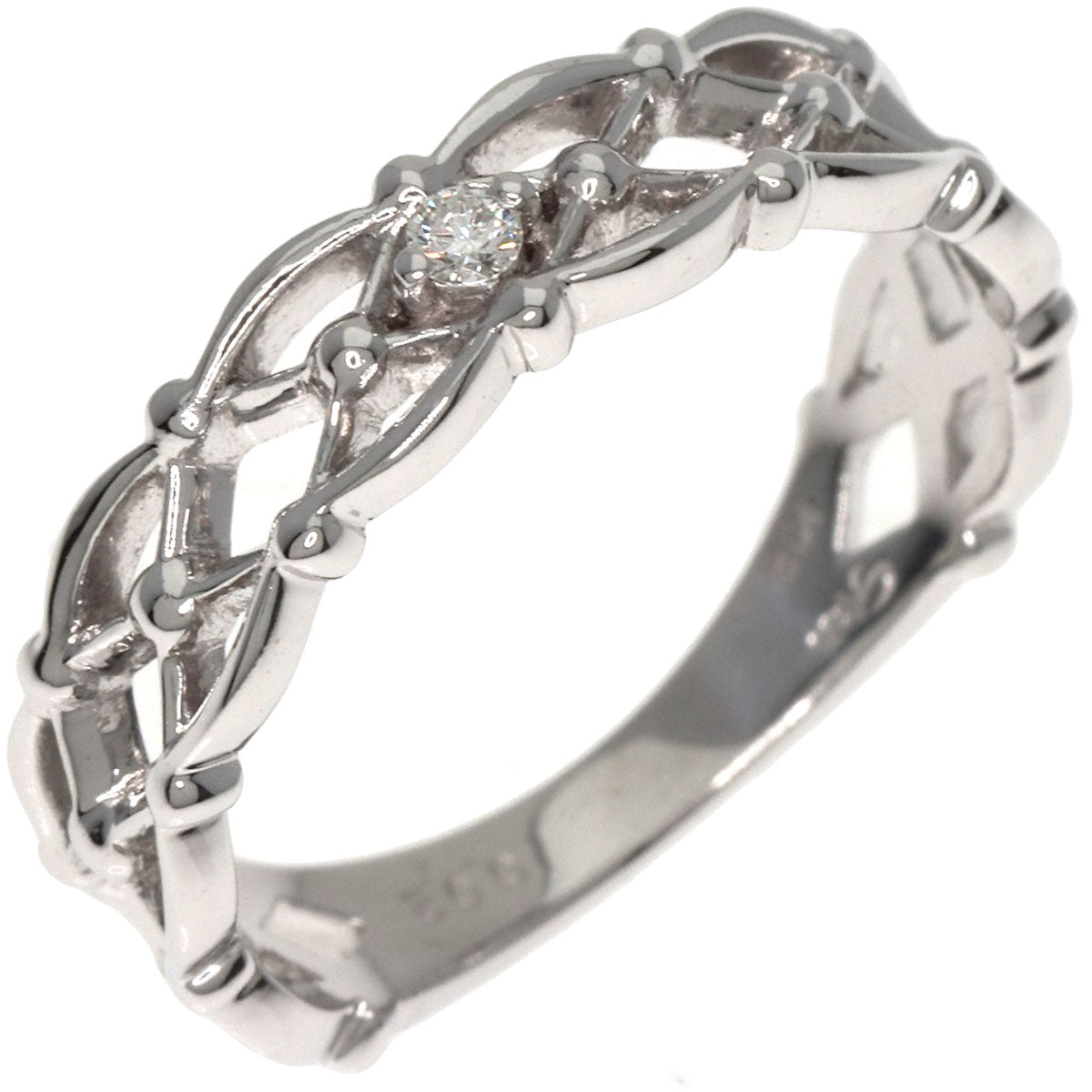 STAR JEWELRY 1P Diamond #7 Ring K18 White Gold Ladies [Used]