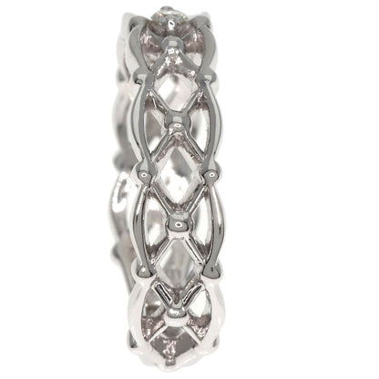 STAR JEWELRY 1P Diamond #7 Ring K18 White Gold Ladies [Used]