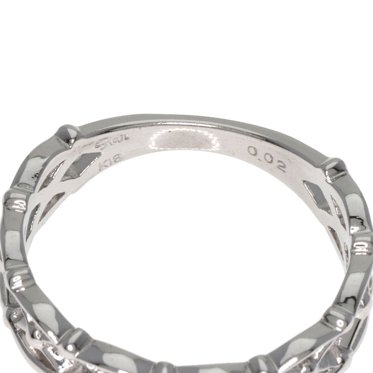 STAR JEWELRY 1P Diamond #7 Ring K18 White Gold Ladies [Used]