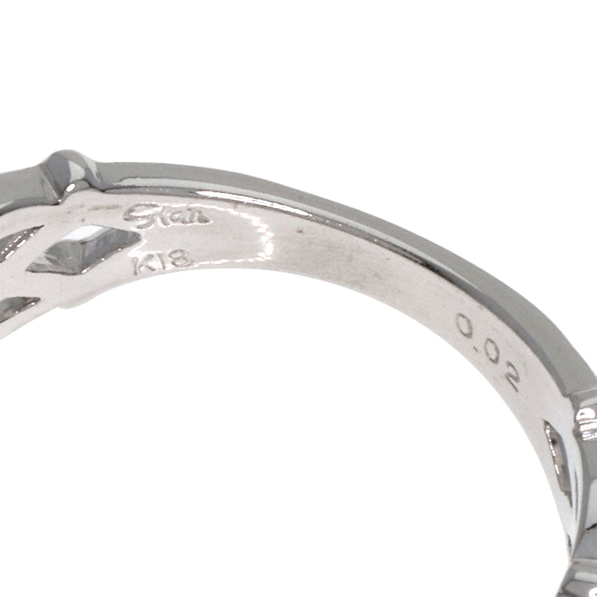 STAR JEWELRY 1P Diamond #7 Ring K18 White Gold Ladies [Used]