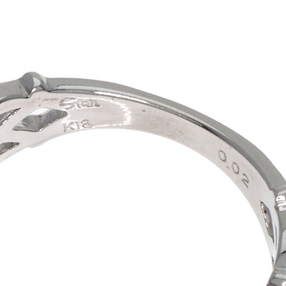 STAR JEWELRY 1P Diamond #7 Ring K18 White Gold Ladies [Used]