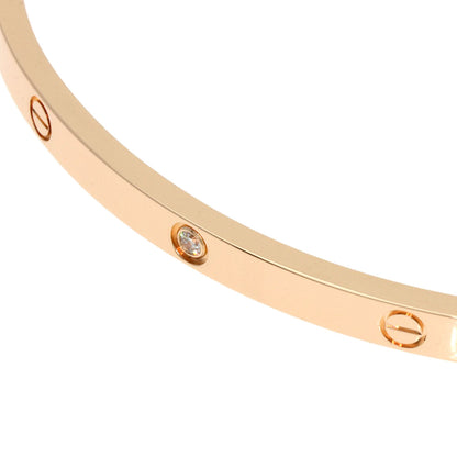 CARTIER LOVE Bracelets SM Half Diamond No Driver #17 Bracelet K18 Pink Gold Ladies [Used]
