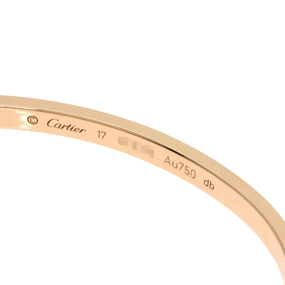 CARTIER   Bracelet LOVE Bracelets SM Half Diamond No Driver #17 K18 Pink Gold Ladies