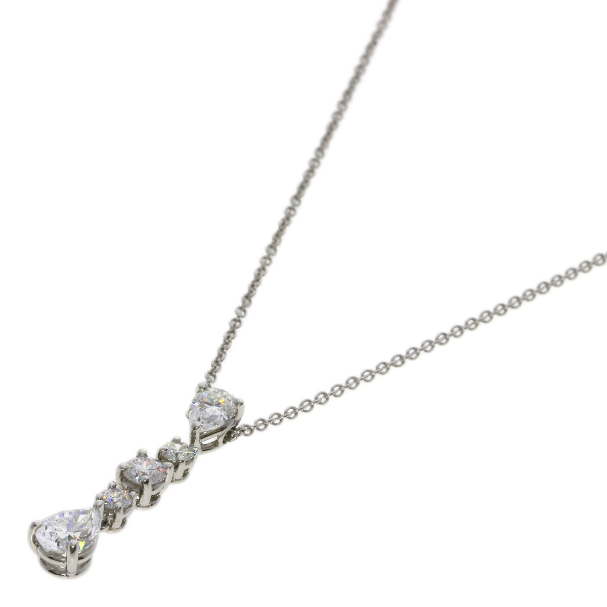 TIFFANY&Co. Swing Drop Diamond Necklace Platinum PT950 Ladies [Used]