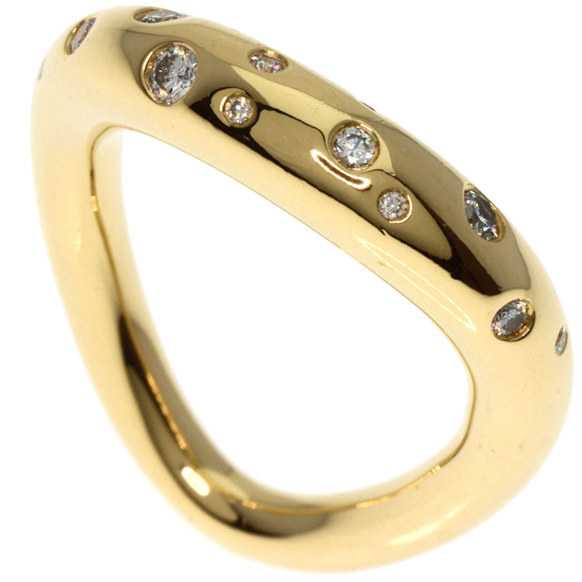 Georg Jensen   Offspring Diamond 52-53 Ring  K18 Yellow Gold Ladies [Used]