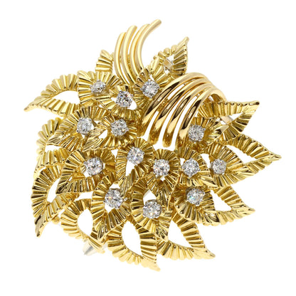 Boucheron Antique Diamond Brooch K18 Yellow Gold Ladies [Used]