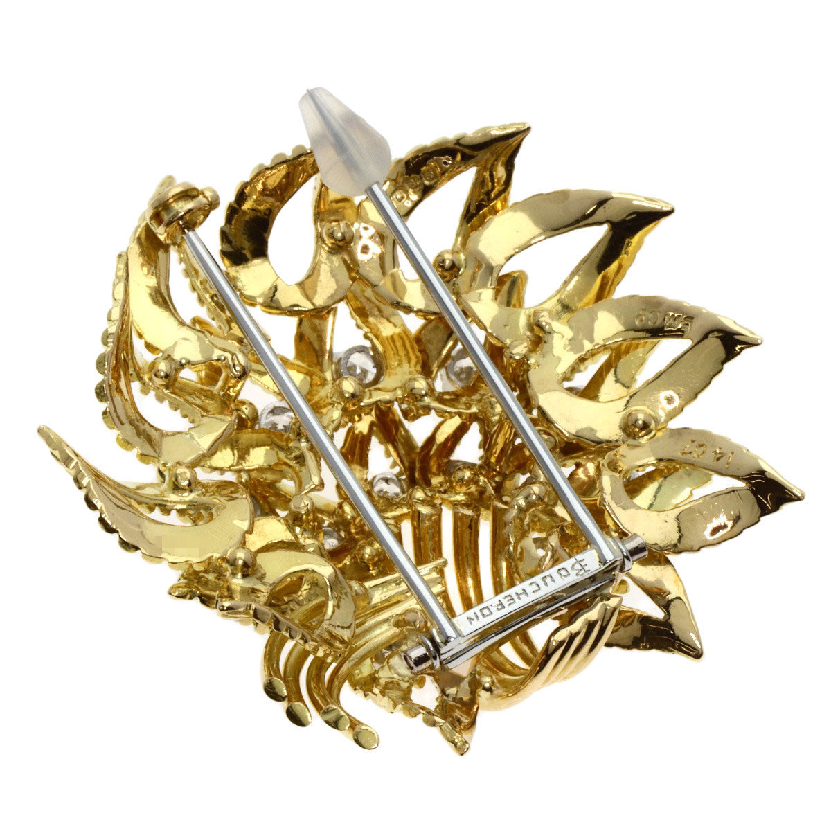 Boucheron Antique Diamond Brooch K18 Yellow Gold Ladies [Used]