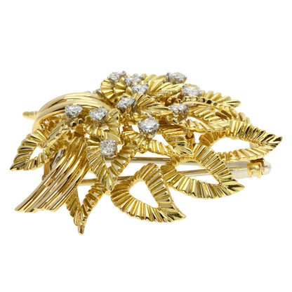 Boucheron Antique Diamond Brooch K18 Yellow Gold Ladies [Used]