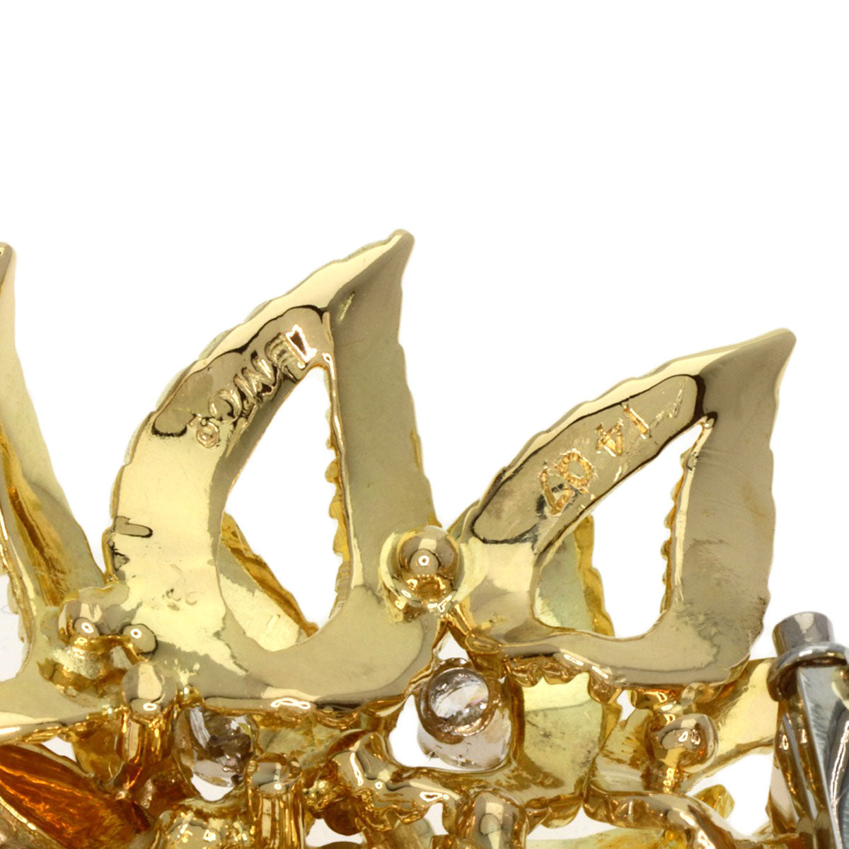 Boucheron Antique Diamond Brooch K18 Yellow Gold Ladies [Used]