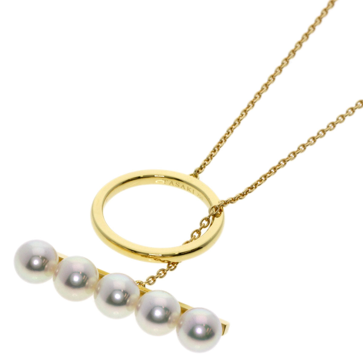 TASAKI   Necklace Balance Signature Pearl Pearl K18 Yellow Gold Ladies