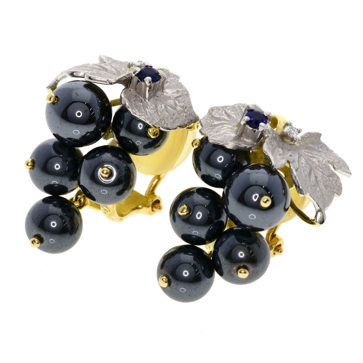 NOBUKO ISHIKAWA Hematite Earring K18 Yellow Gold PT900Ladies [Used]