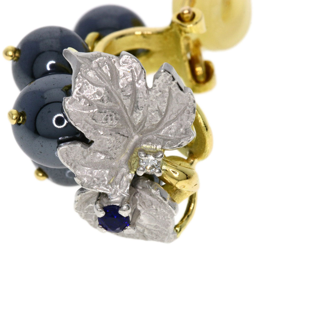 NOBUKO ISHIKAWA Hematite Earring K18 Yellow Gold PT900Ladies [Used]