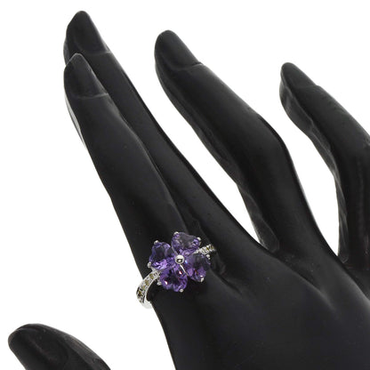 4℃   Ring Amethyst Diamond K18 White Gold Ladies