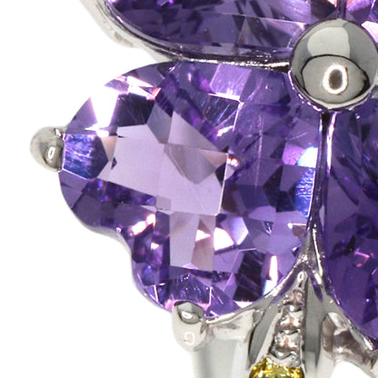 4℃   Ring Amethyst Diamond K18 White Gold Ladies