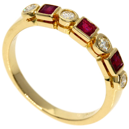 0.18ct Ruby Diamond Ring K18 Yellow Gold  2.9g　Ladies