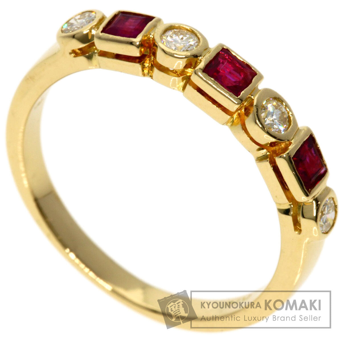 0.18ct Ruby Diamond Ring K18 Yellow Gold  2.9g　Ladies