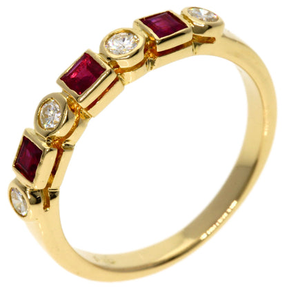 0.18ct Ruby Diamond Ring K18 Yellow Gold  2.9g　Ladies