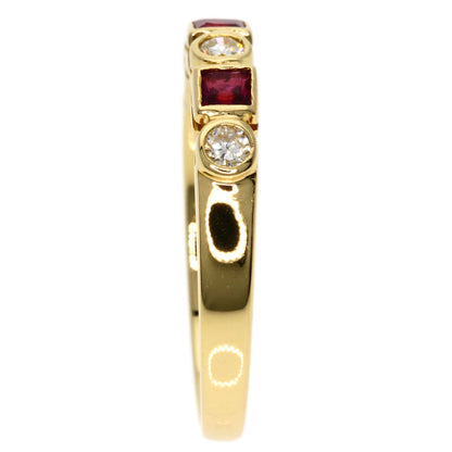 0.18ct Ruby Diamond Ring K18 Yellow Gold  2.9g　Ladies