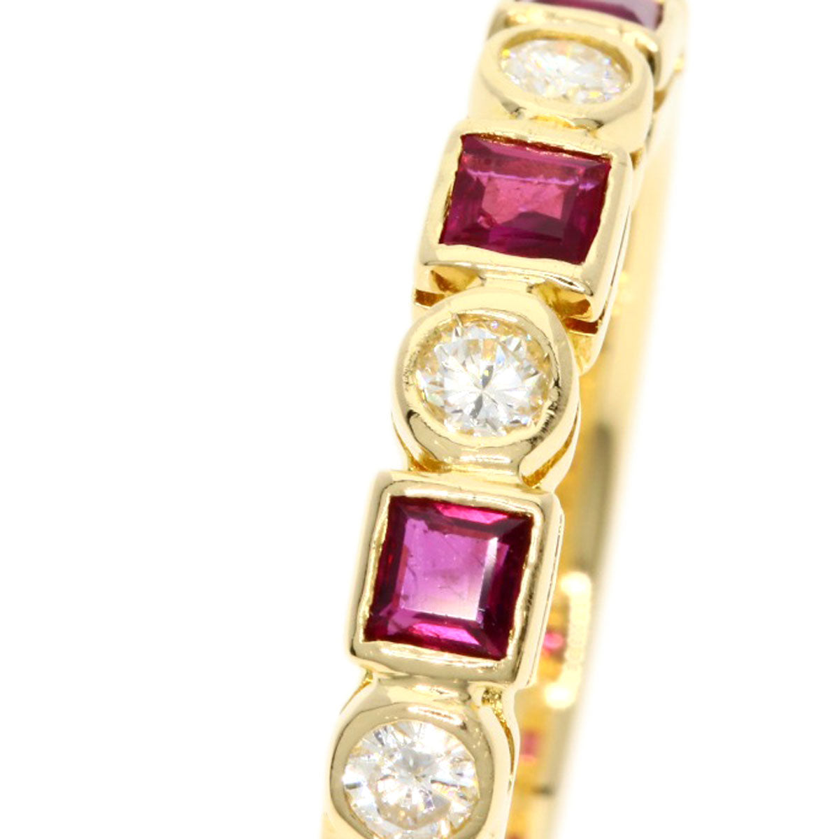 0.18ct Ruby Diamond Ring K18 Yellow Gold  2.9g　Ladies