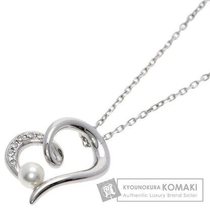 MIKIMOTO   Necklace Akoya Pearl Pearl Diamond Heart K18 White Gold Ladies