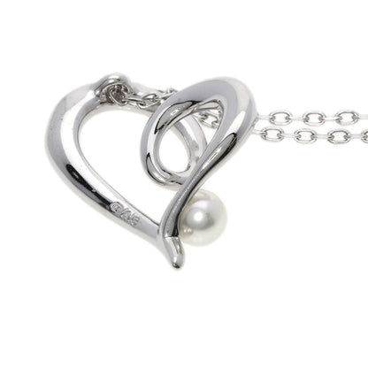 MIKIMOTO   Necklace Akoya Pearl Pearl Diamond Heart K18 White Gold Ladies