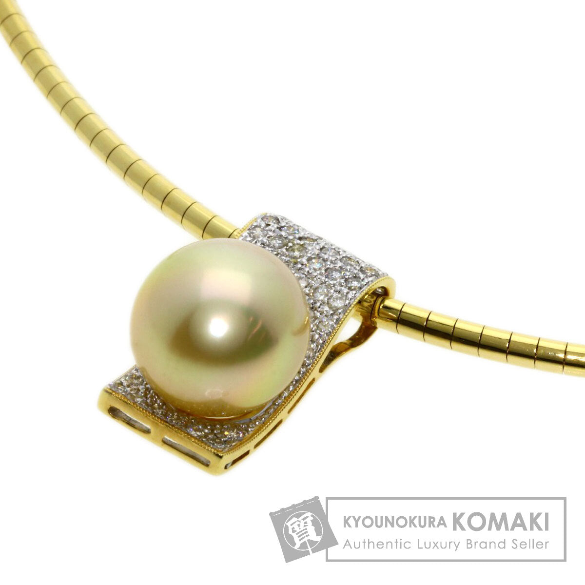 0.52ct Pearl Pearl Diamond Necklace K18 Yellow Gold  22.1g　Ladies