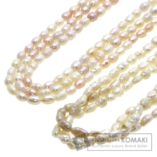 淡水パール 真珠 2本セット ネックレス シルバー 61.5g レディース 【中古】