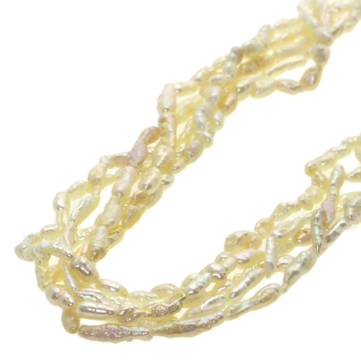 Freshwater Pearl Pearl 5 strands Necklace Silver 35g　Ladies